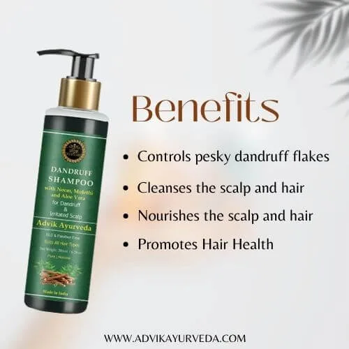 Advik Ayurveda Dandruff Shampoo with Neem, Mulethi and Aloe Vera, 200ml