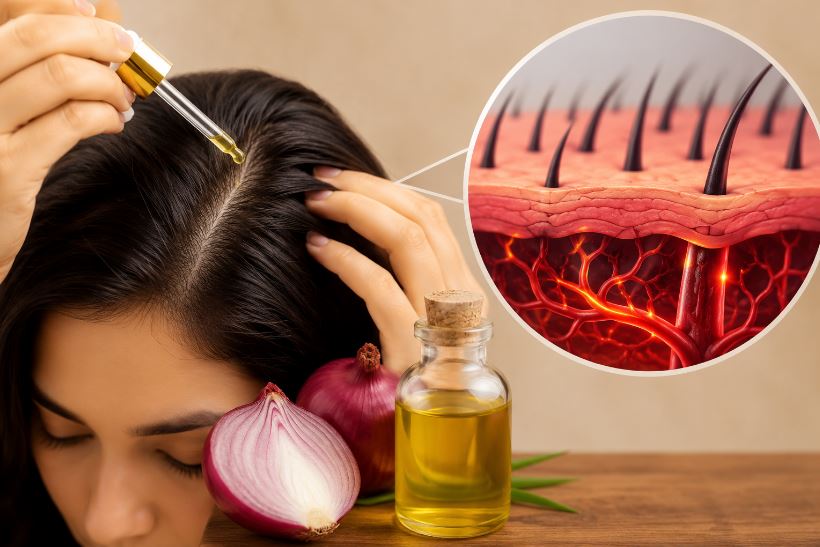 How Onion Oil Boosts Blood Circulation in the Scalp