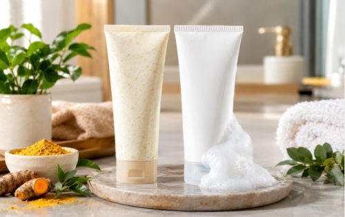 natural face wash vs foaming cleanser